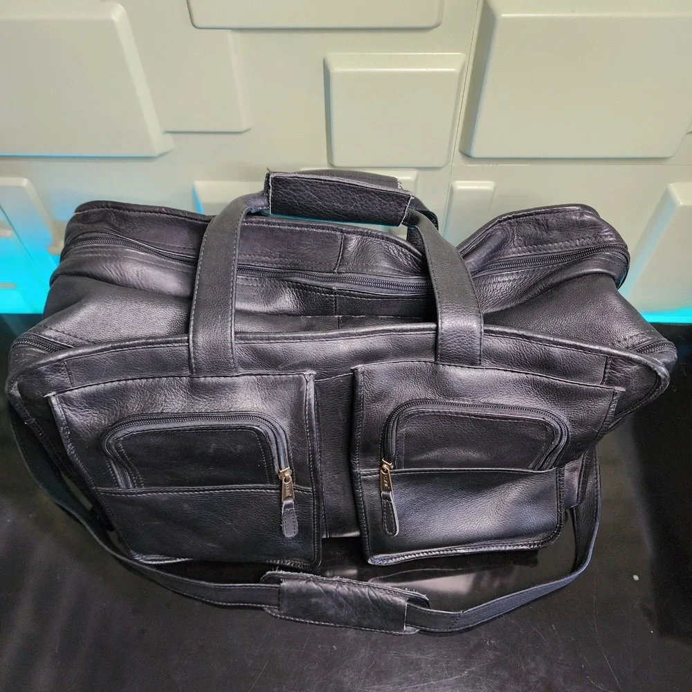 Clava‎ Leather Briefcase Bag Unisex Large Professional Multi-Pocket Excellent